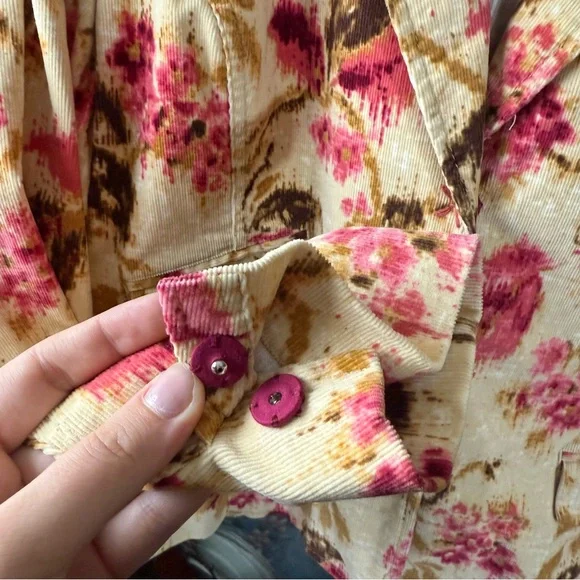 J. Jill Women’s Tan and Floral Corduroy Long Sleeve Blazer - Picture 5 of 9